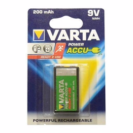 Varta Genopladelig 9v batteri Ready 2 use 200 mAh.